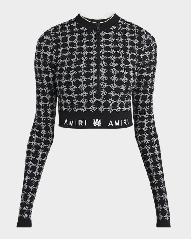 MA Quad Seamless Half-Zip Crop Top
